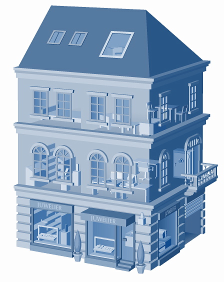 Illustration: Architektur Stadtvilla